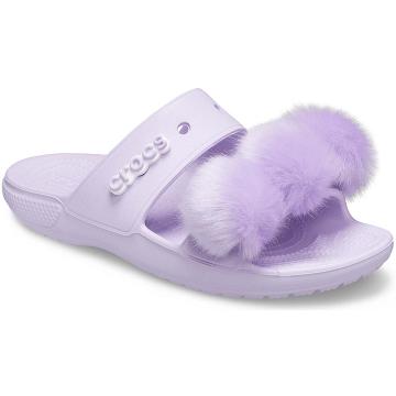 Crocs Classic Fur Sure Men's Sandals Purple | Australia 1249QMAZ